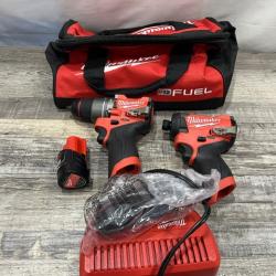 AS-IS Milwaukee FUEL 12-Volt Lithium-Ion Brushless Cordless Hammer Drill and Impact Driver Combo Kit