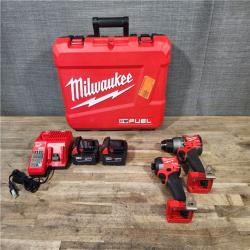 HOUSTON LOCATION - AS-IS (APPEARS LIKE NEW) MILWAUKEE FUEL 18V Lithium-Ion Brushless Cordless Hammer Drill and Impact Driver Combo Kit
