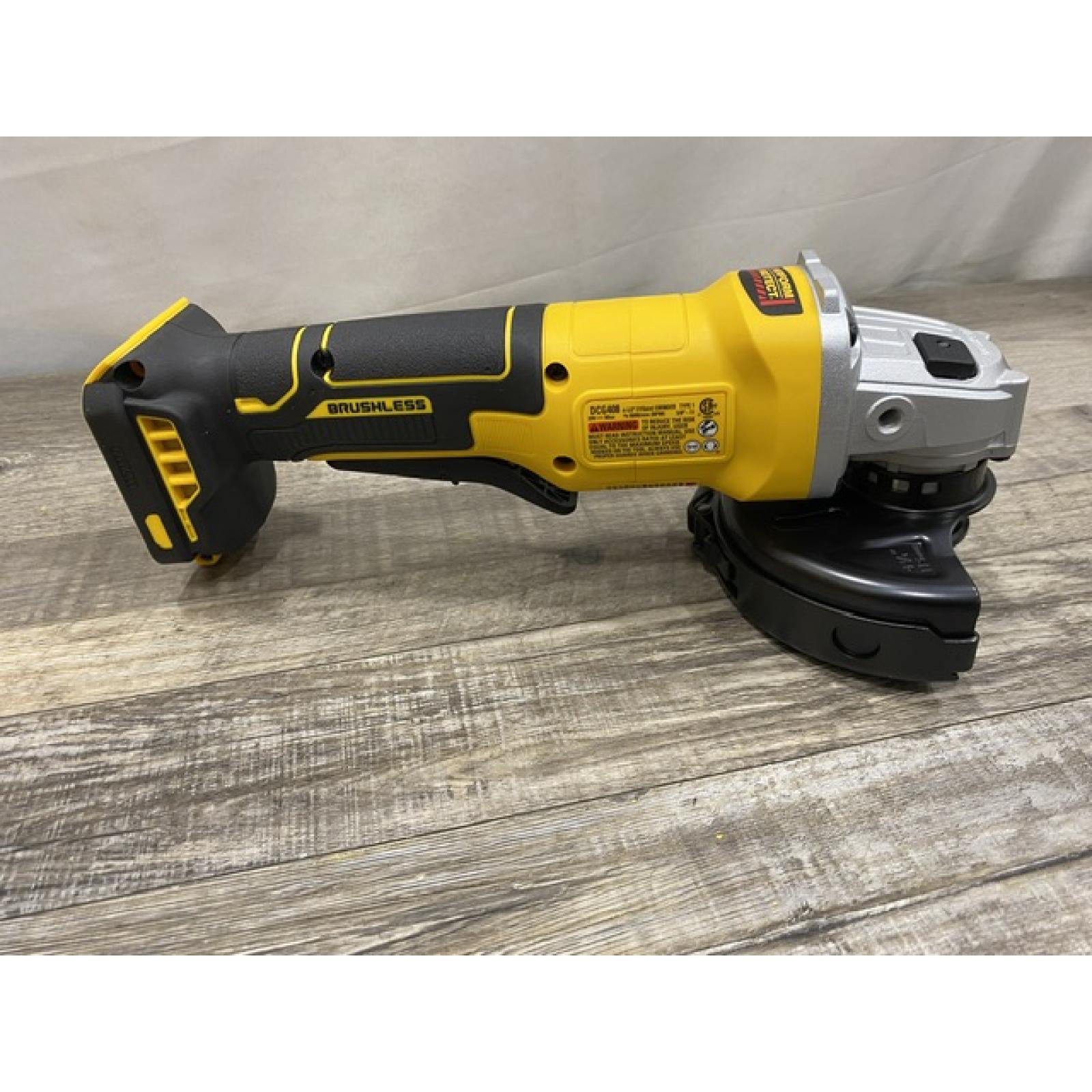 AS-IS DEWALT 20V MAX Cordless Brushless 4-1/2 in. Angle Grinder with Paddle Switch (Tool Only)