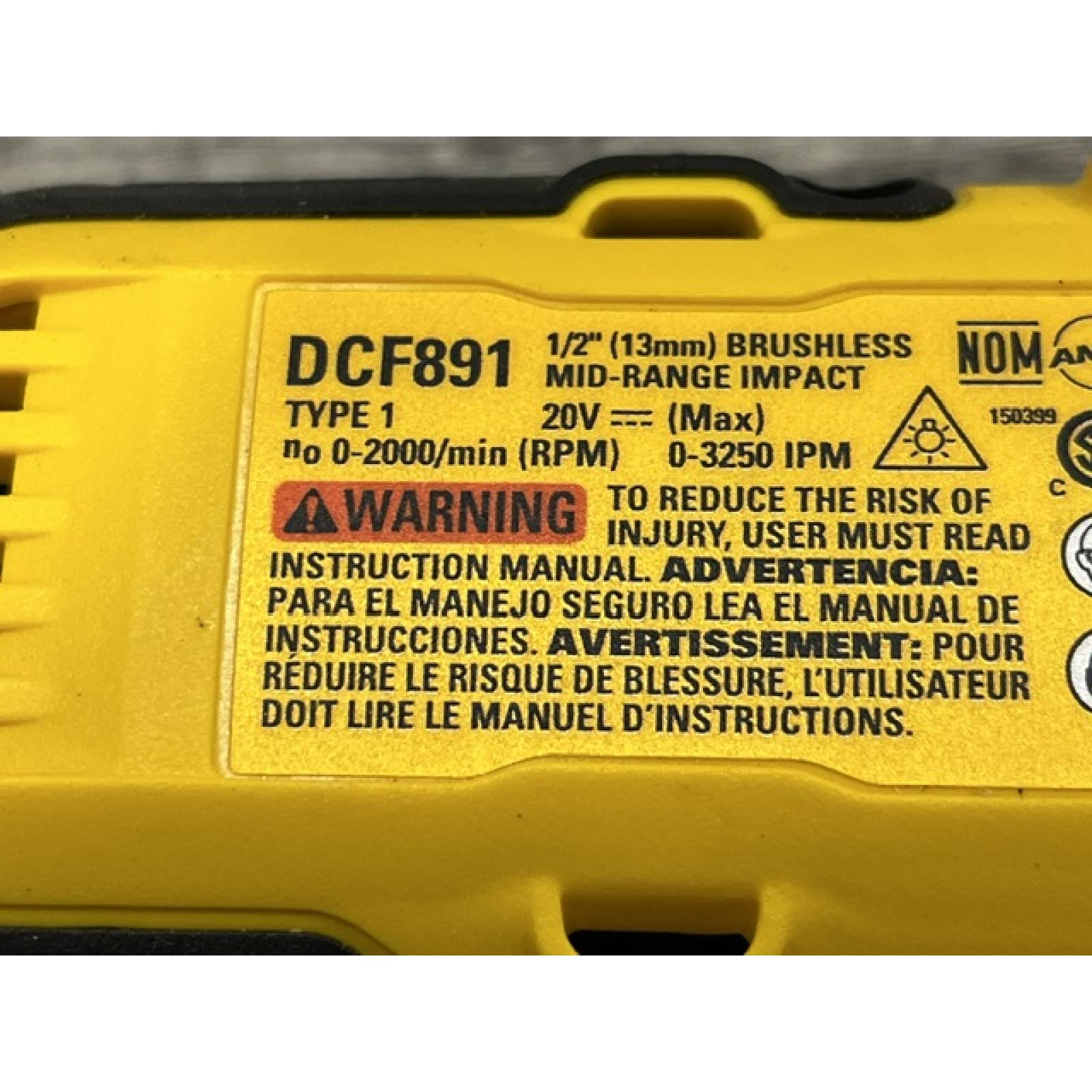 AS-IS DEWALT 20V MAX XR Cordless 1/2 in. Impact Wrench (Tool Only)