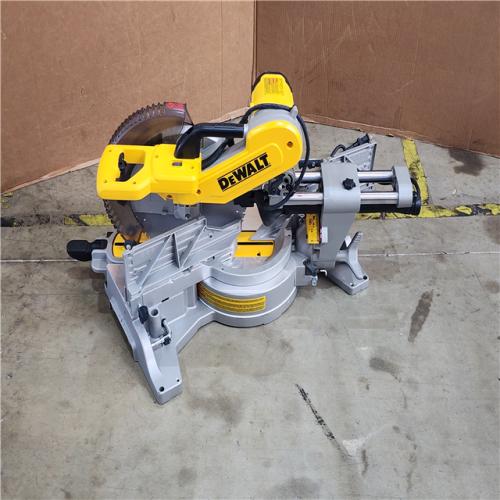 HOUSTON LOCATION - AS-IS DEWALT 15 Amp Corded 12 in. Double Bevel Sliding Compound Miter Saw with XPS Technology  Blade Wrench and Material Clamp