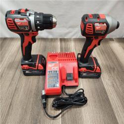 AS-IS- Milwaukee 18V Cordless Brushed 2-Tool Drill/Driver and Impact Driver Kit