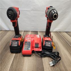 AS-IS- MILWAUKEE FUEL 18V Lithium-Ion Brushless Cordless Hammer Drill and Impact Driver Combo Kit