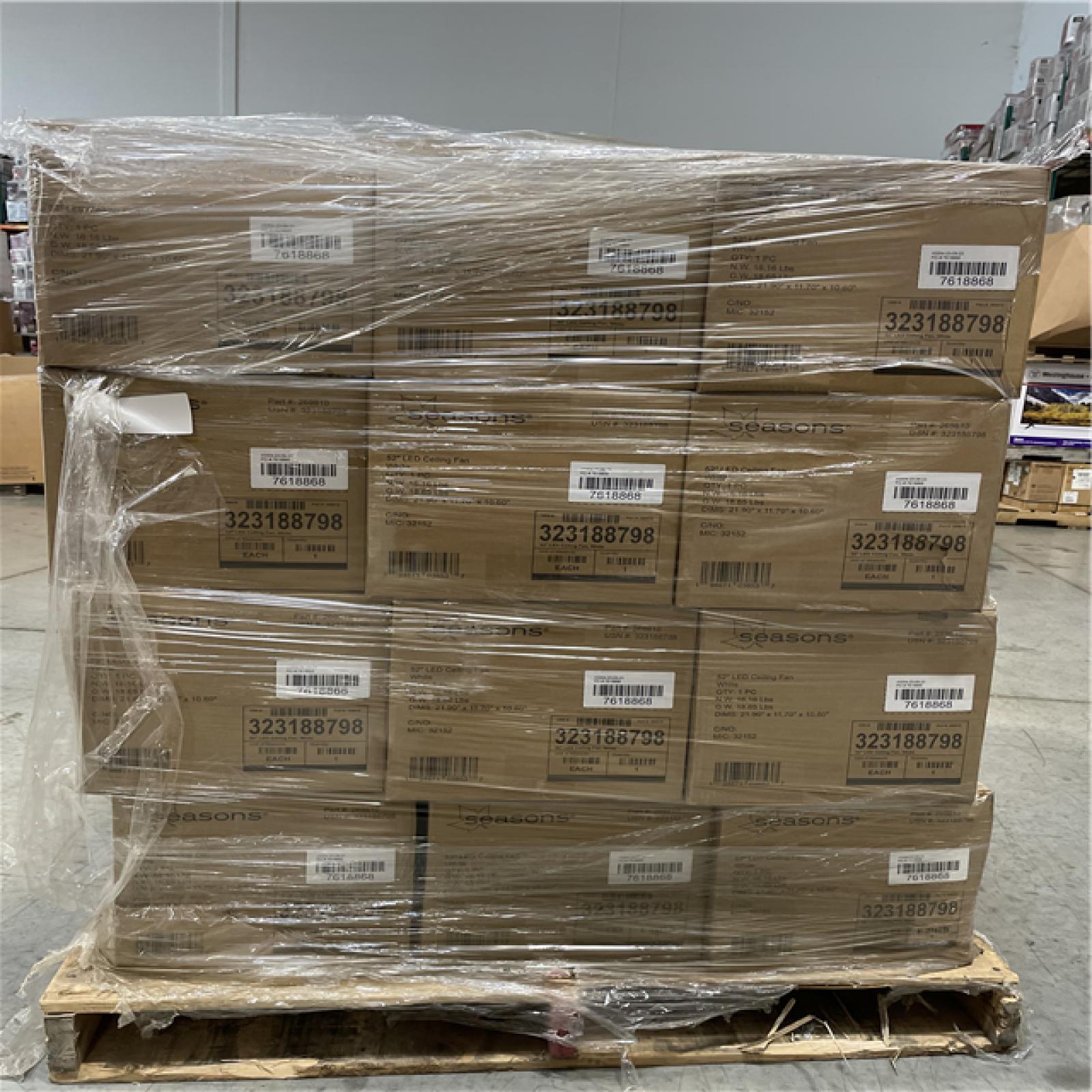 DALLAS LOCATION - SEASONS 52 LED CEILING FAN PALLET - (24 UNITS)