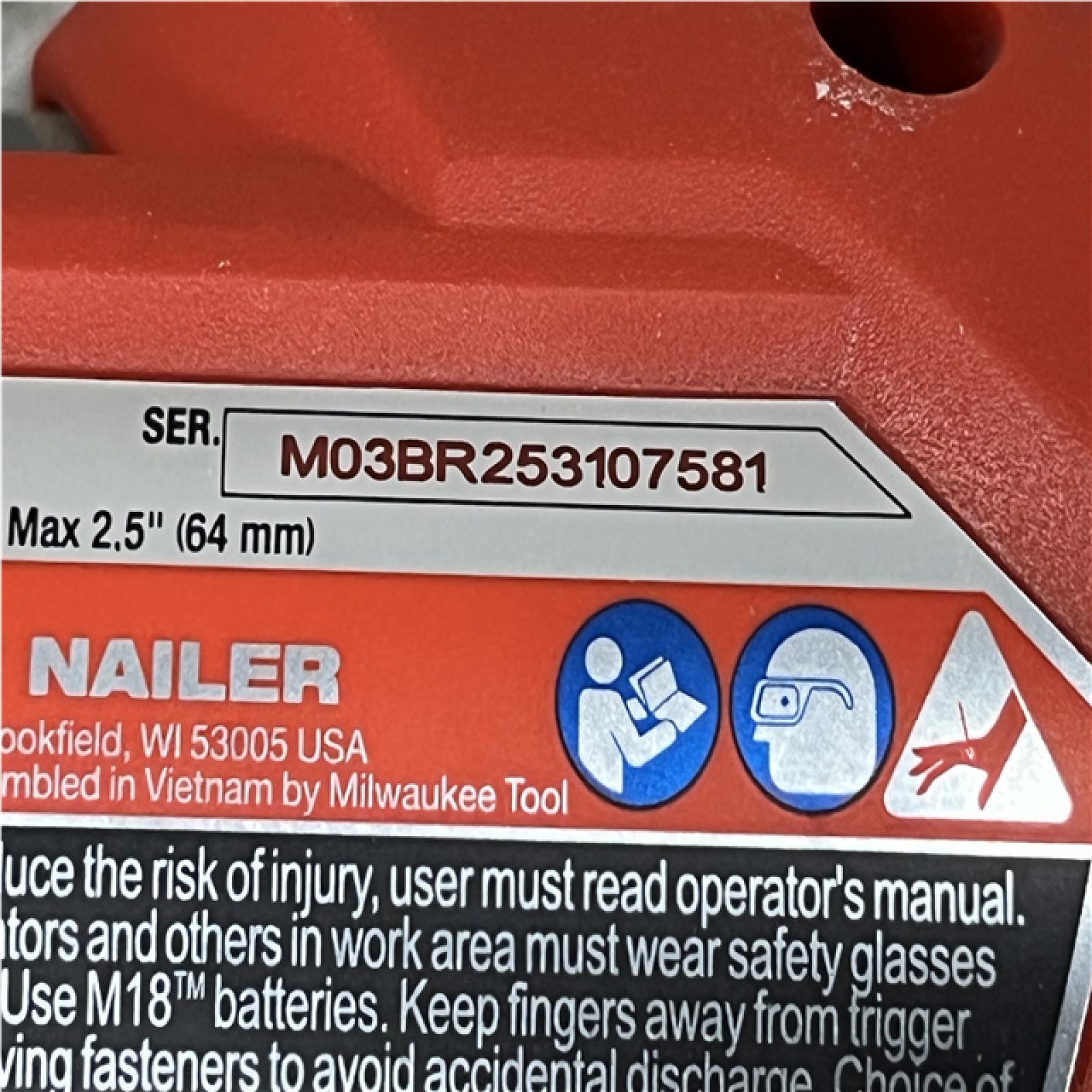 AS-IS Milwaukee FUEL 18V Lithium-Ion Brushless Cordless Gen II 15-Gauge Angled Nailer (Tool-Only)