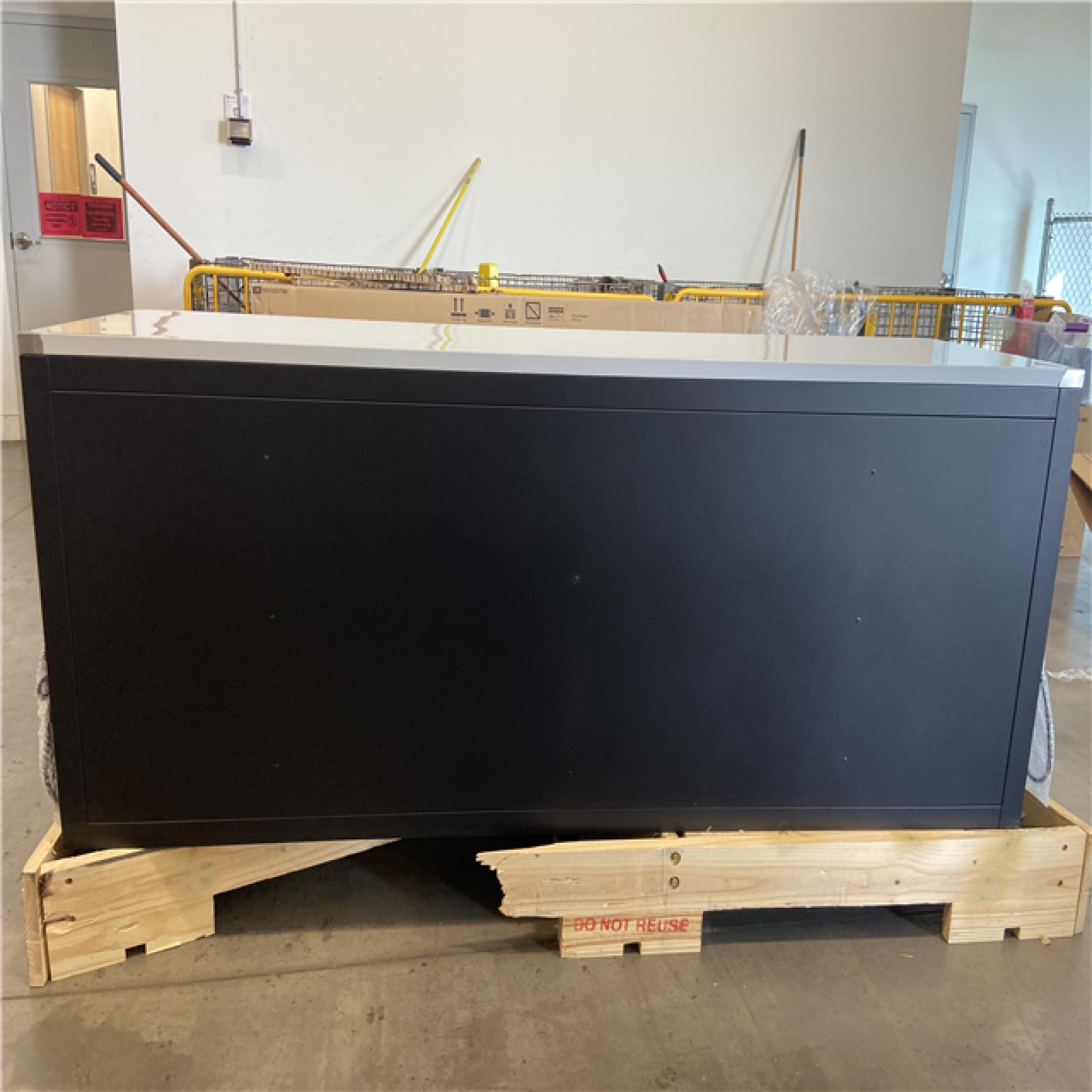 DALLAS LOCATION - 84 in. W x 24 in. D 18-Drawer Heavy-Duty Mobile Workbench with Stainless Steel Top in Matte Black