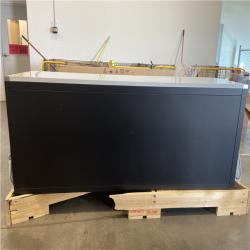 DALLAS LOCATION - 84 in. W x 24 in. D 18-Drawer Heavy-Duty Mobile Workbench with Stainless Steel Top in Matte Black