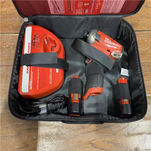 AS-IS M12 FUEL SURGE 12V Lithium-Ion Brushless Cordless 1/4 in. Hex Impact Driver Compact Kit W/Two 2.0Ah Batteries, Bag