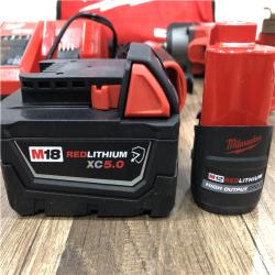 AS-IS Milwaukee FUEL 18V Cordless Mid Torque 1/2 in. Impact Wrench w/ 12 FUEL 3/8 in. Ratchet Combo Kit