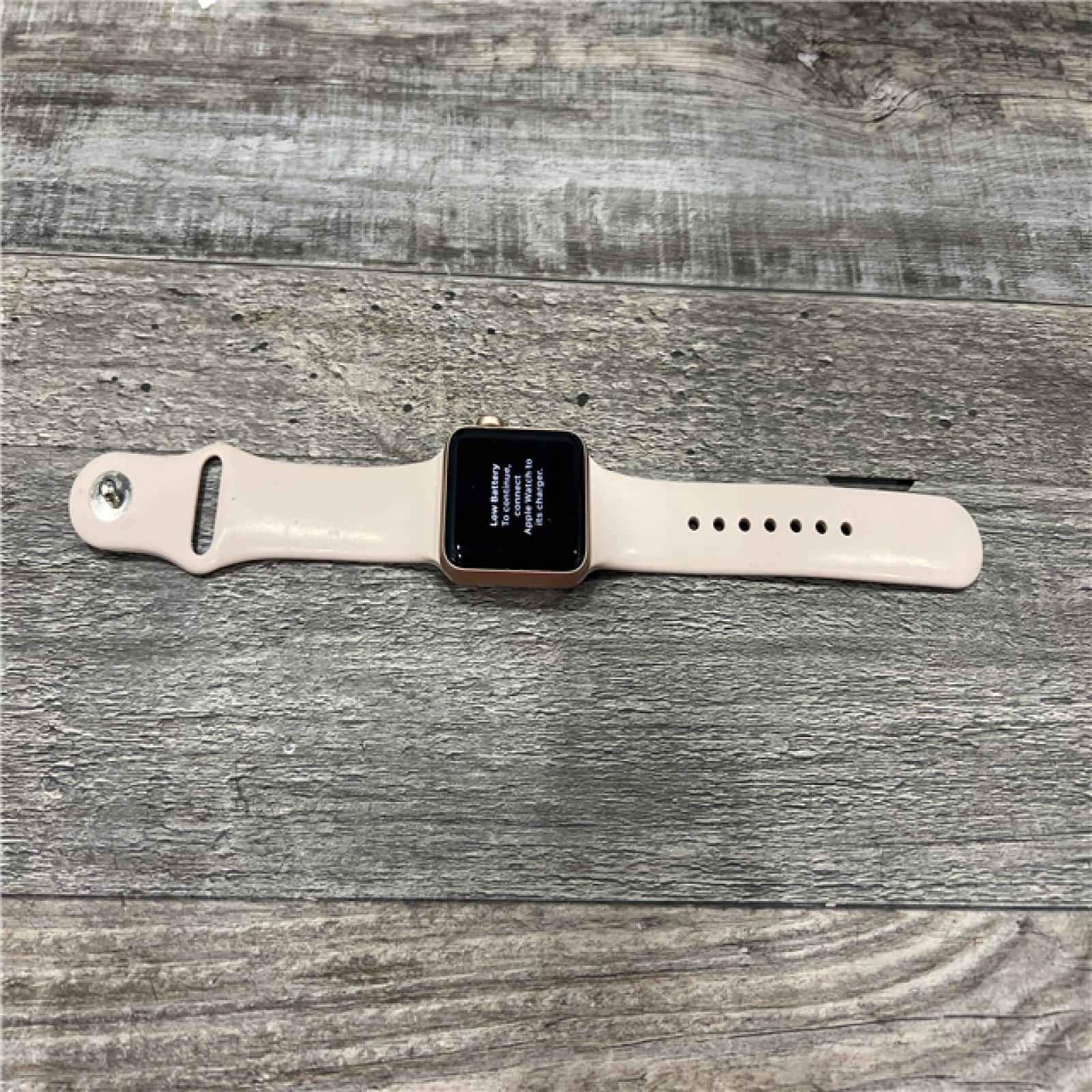 AS-IS Apple Watch Series 3 38mm GPS + Cellular 4G LTE Gold Pink Sport Band