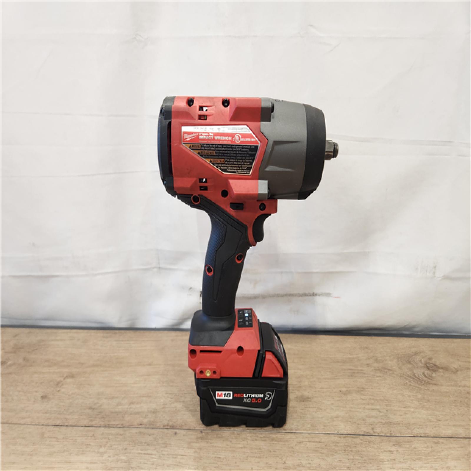 AS-IS- Milwaukee  FUEL 18V Lithium-Ion Brushless Cordless 1/2 in. Impact Wrench w/Friction Ring Kit