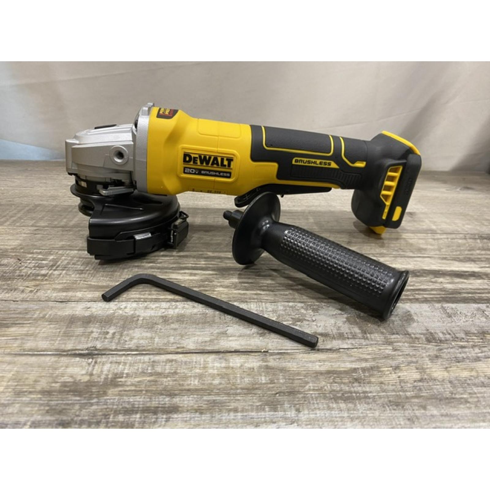 AS-IS DEWALT 20V MAX Cordless Brushless 4-1/2 in. Angle Grinder with Paddle Switch (Tool Only)