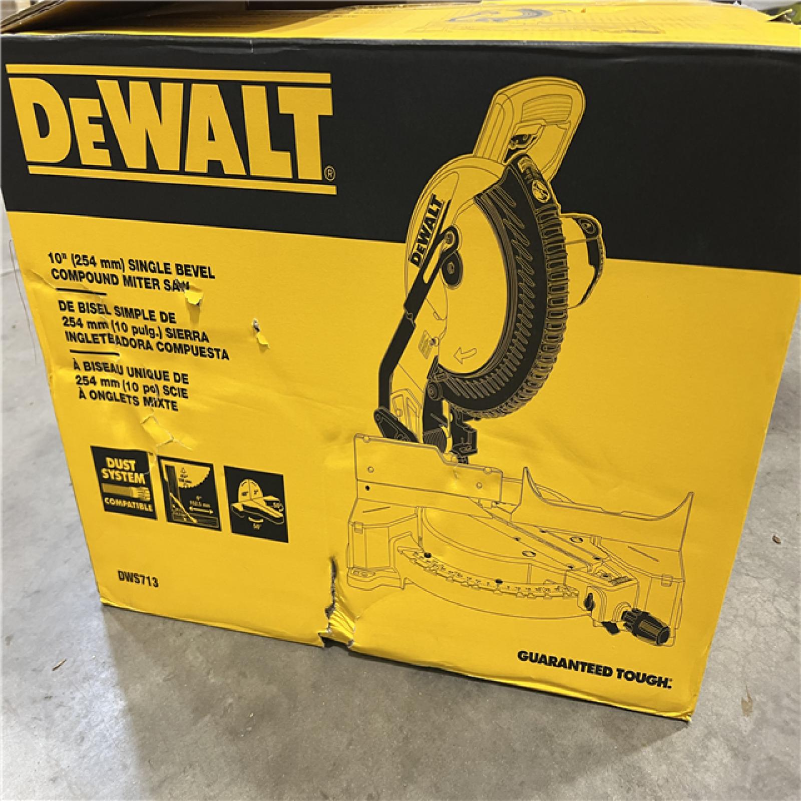 AS-IS  DEWALT 15 Amp Corded 10 in. Compound Single Bevel Miter Saw