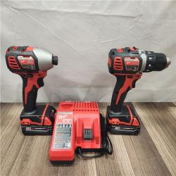 AS-IS- Milwaukee 18V Cordless Brushed 2-Tool Drill/Driver and Impact Driver Kit