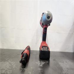 AS-IS- Milwaukee 12/18V Lithium-Ion Cordless 3/8 in. Ratchet and 1/2 in. High Torque Impact Wrench with Friction Ring Combo Kit