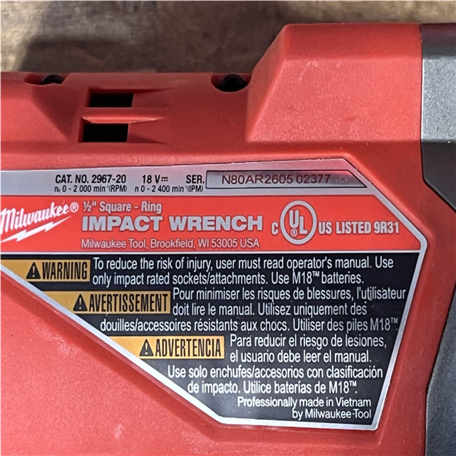 Houston Location AS-IS Milwaukee FUEL 18V Lithium-Ion Brushless Cordless 1/2 in. Impact Wrench with Friction Ring (Tool-Only)