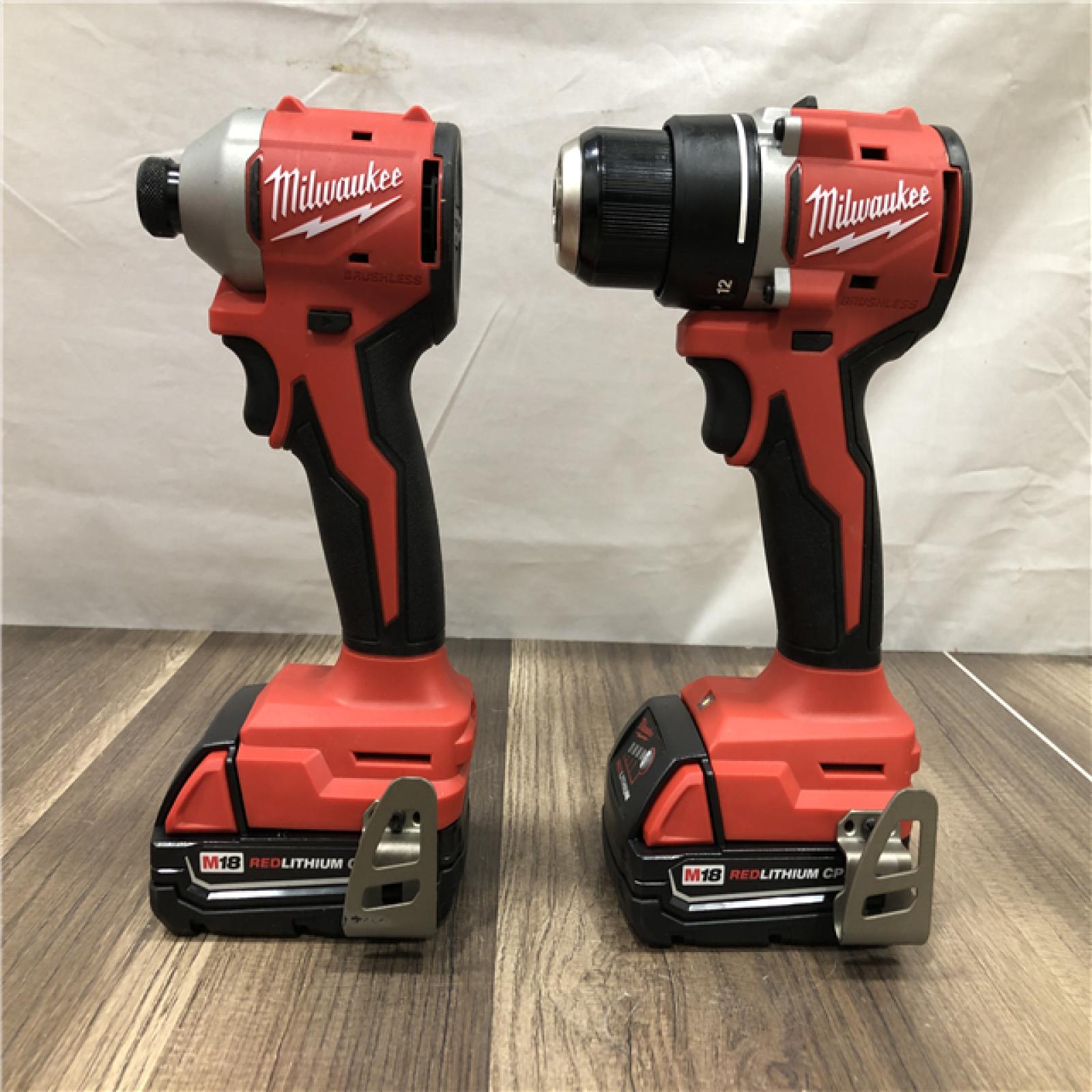 AS-IS Milwaukee 18V Lithium-Ion Brushless Cordless Compact Drill/Impact Combo Kit