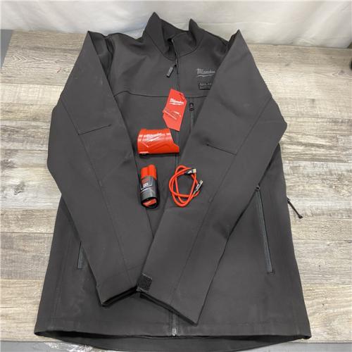 AS-IS Milwaukee Men's Large 12-Volt Lithium-Ion Cordless Tough Shell Black Heated Jacket