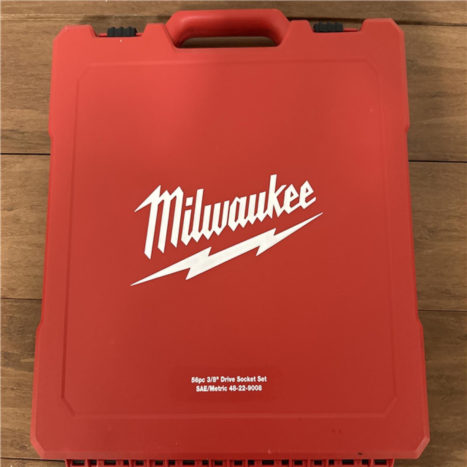 California NEW Sealed Milwaukee 56 piece 3/8 Metric & SAE Ratchet & Sockets w/Four Flat Sides