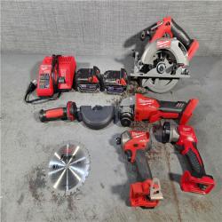 HOUSTON LOCATION - AS-IS MILWAUKEE 4 TOOL COMBO KIT W/ (2) BATTERY & CHARGER