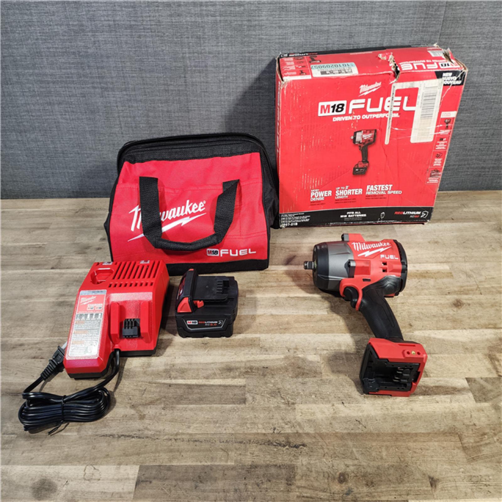 HOUSTON LOCATION - AS-IS Milwaukee M18 1/2 in. Cordless Brushless High Torque Impact Wrench Kit (Battery & Charger)