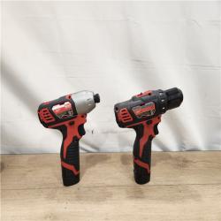 AS-IS- M12 12-Volt Lithium-Ion Brushless Cordless Subcompact Drill and Impact Driver Combo Kit W/2 Batteries and Bag (2-Tool)