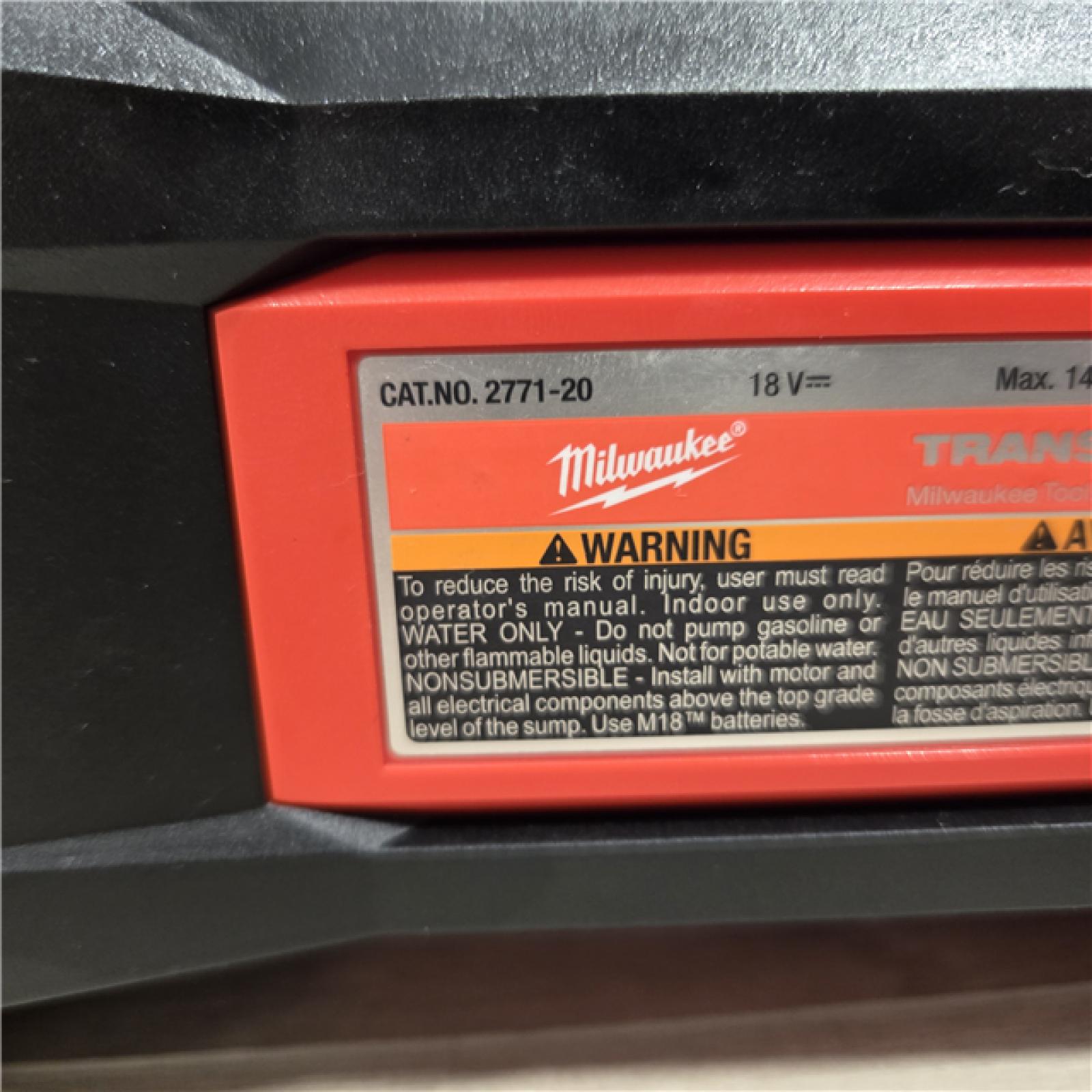 AS-IS Milwaukee 18V 1/4 HP Cordless Transfer Pump (Tool Only)