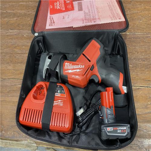 AS-IS Milwaukee M12 FUEL 12-Volt Lithium-Ion Brushless Cordless HACKZALL Reciprocating Saw Kit W/ Free M12 2.0Ah Compact Battery