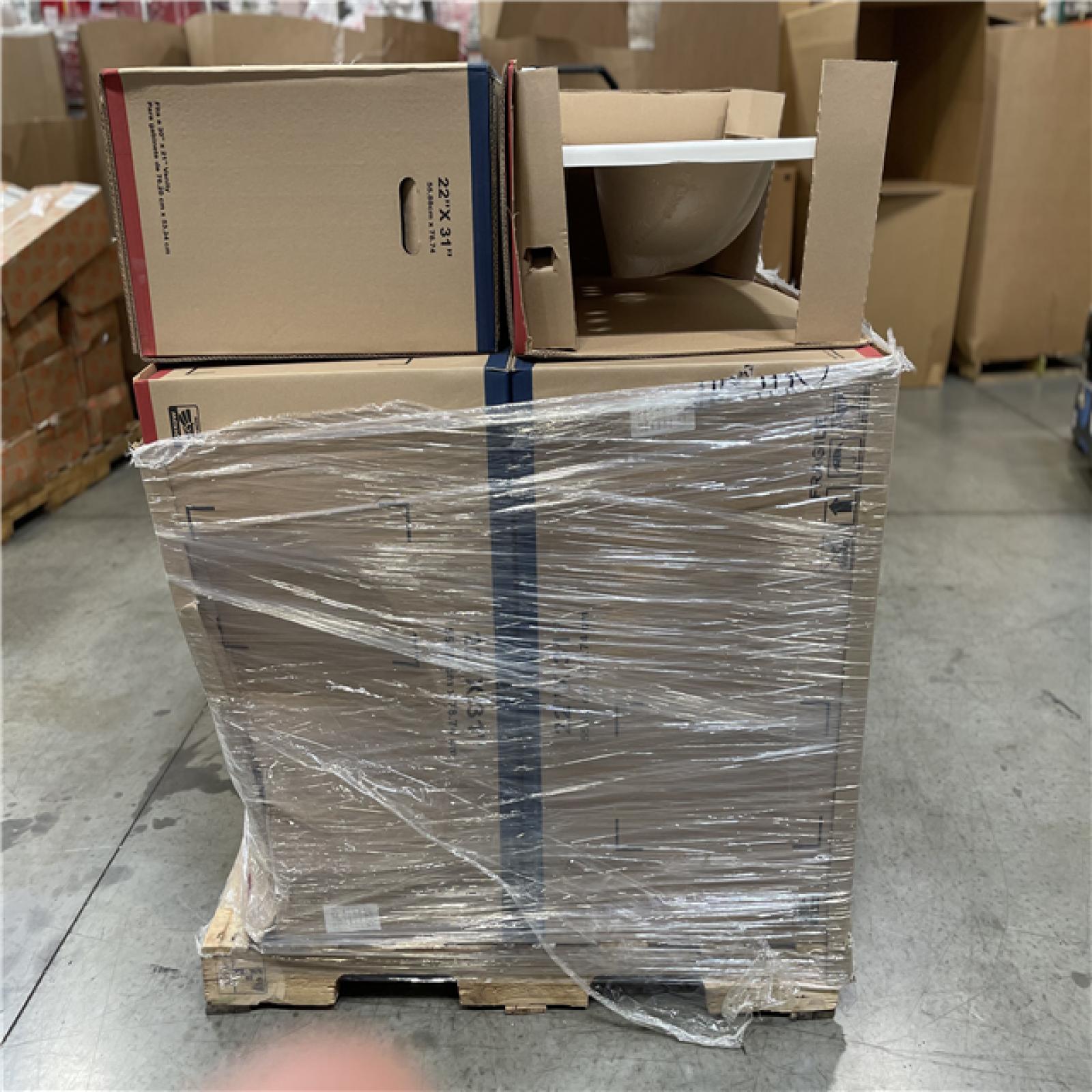 DALLAS LOCATION- 31IN. x 22IN. CUSTOM VANITY TOP SINK WHITE PALLET (8 UNITS)