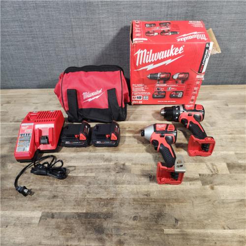 HOUSTON LOCATION - AS-IS Milwaukee 18V Cordless Brushed 2 Tool Drill/Driver and Impact Driver Kit