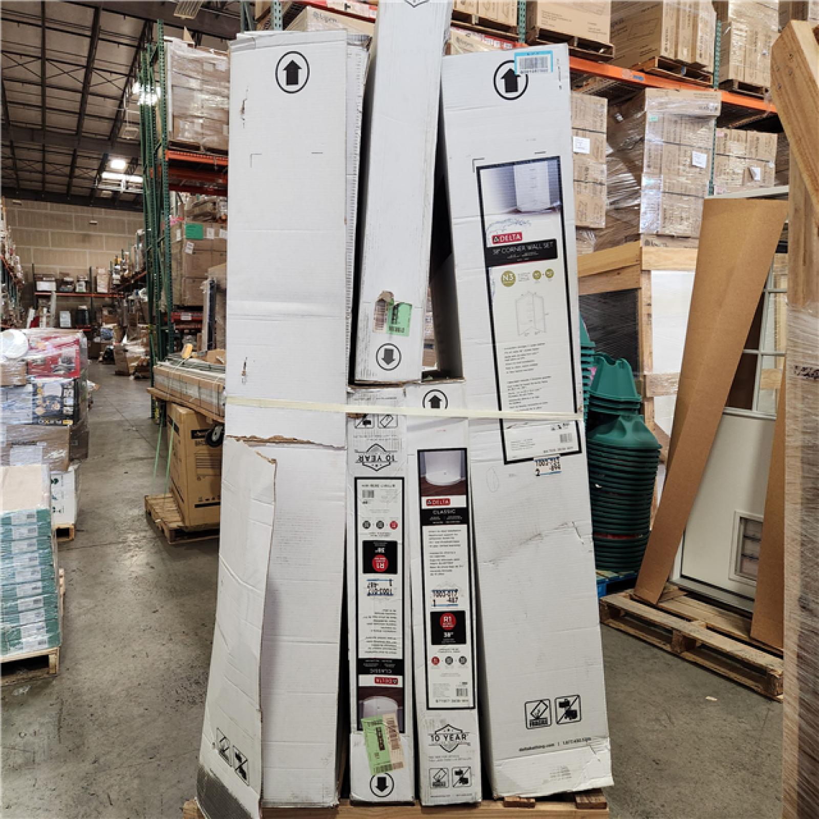 Phoenix Location Delta 38 in. W x 73.88 in. H 2-Piece Corner Shower White Pallet (5 Boxes)