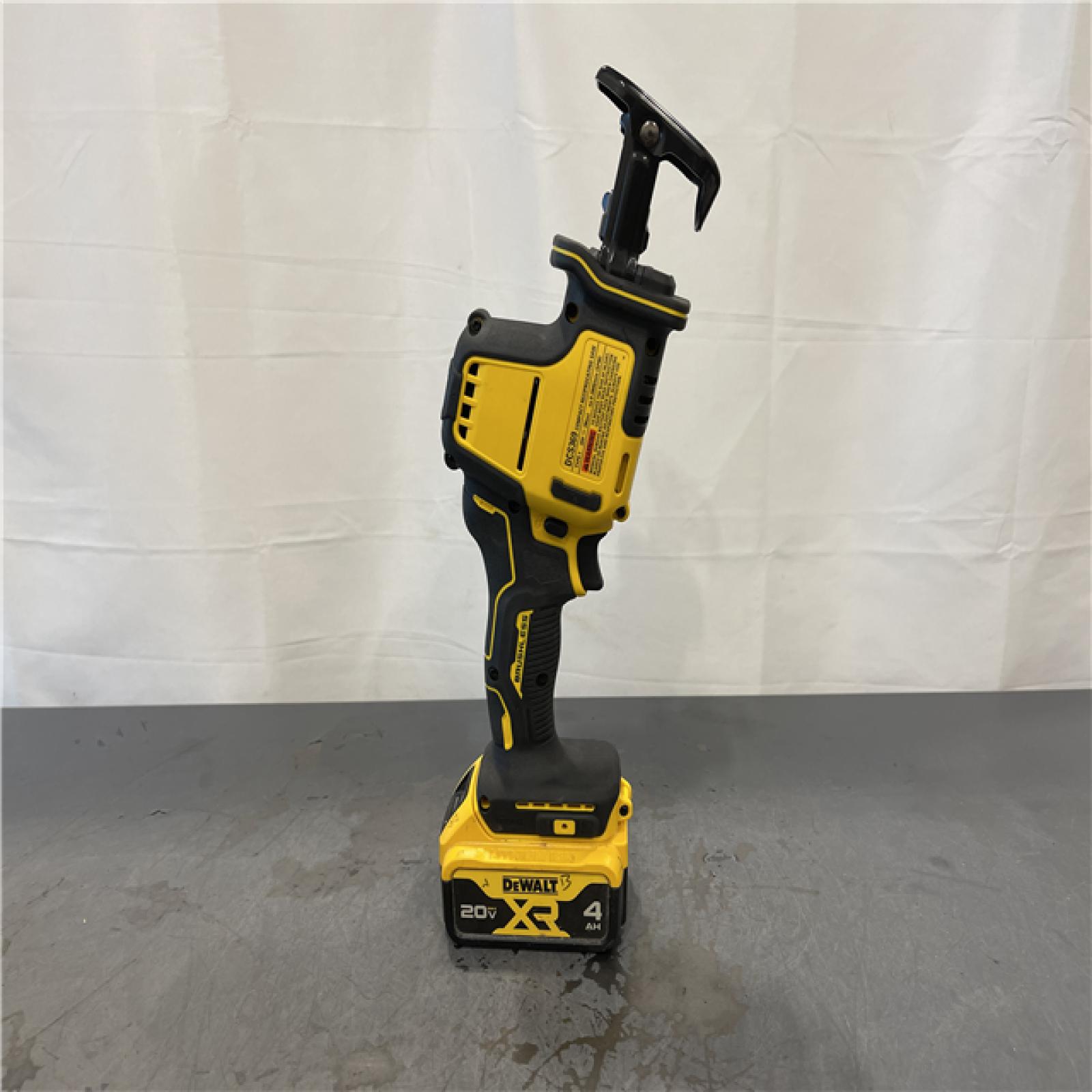 AS-IS - DeWalt ATOMIC 20V MAX Cordless Brushless Compact Reciprocating Saw and (1) 20V XR Lithium-Ion 4.0Ah Battery