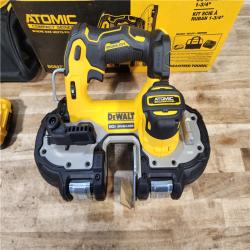 HOUSTON LOCATION - AS-IS DEWALT ATOMIC 20V MAX Lithium-Ion Cordless Brushless 1-3/4 in. Bandsaw Kit with 4.0Ah Battery  Charger and Bag