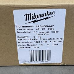 NEW - Milwaukee 1/8 in. to 6 in. Portable Leveling Tripod Chain Vise Stand