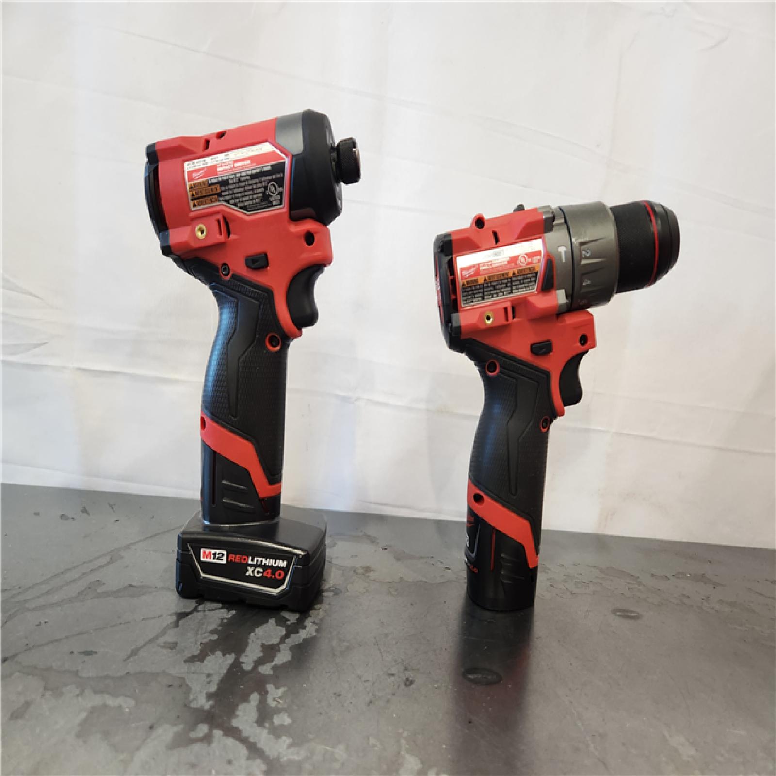 AS-IS- Milwaukee 12V Brushless Hammer Drill and Impact Driver Combo Kit