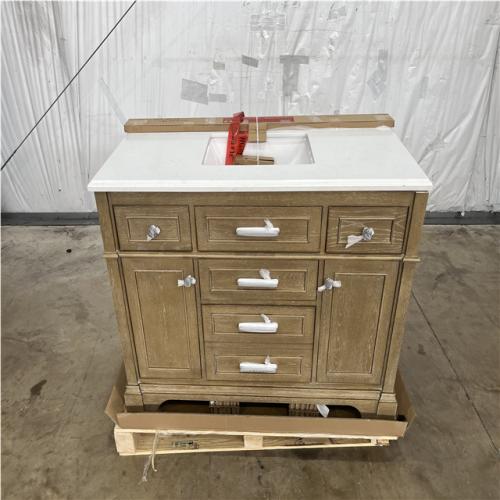 Houston Location - AS-IS home improvement pallet MELPARK 48 ANTIQUE OAK VANITY