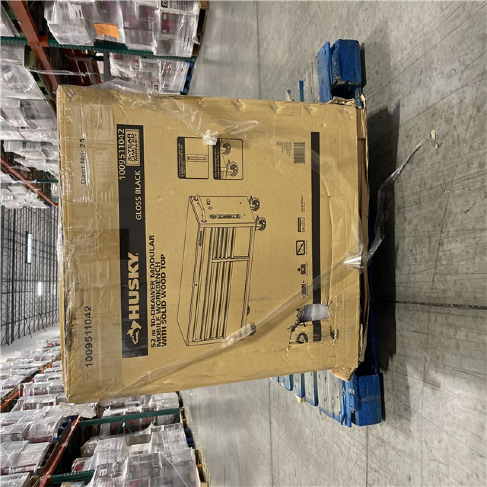 DALLAS LOCATION -  Husky Modular Tool Storage 52 in. W x 20 in. D Standard Duty Black Mobile Workbench Cabinet