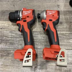 AS-IS Milwaukee 18V Lithium-Ion Brushless Cordless Compact Drill/Impact Combo Kit