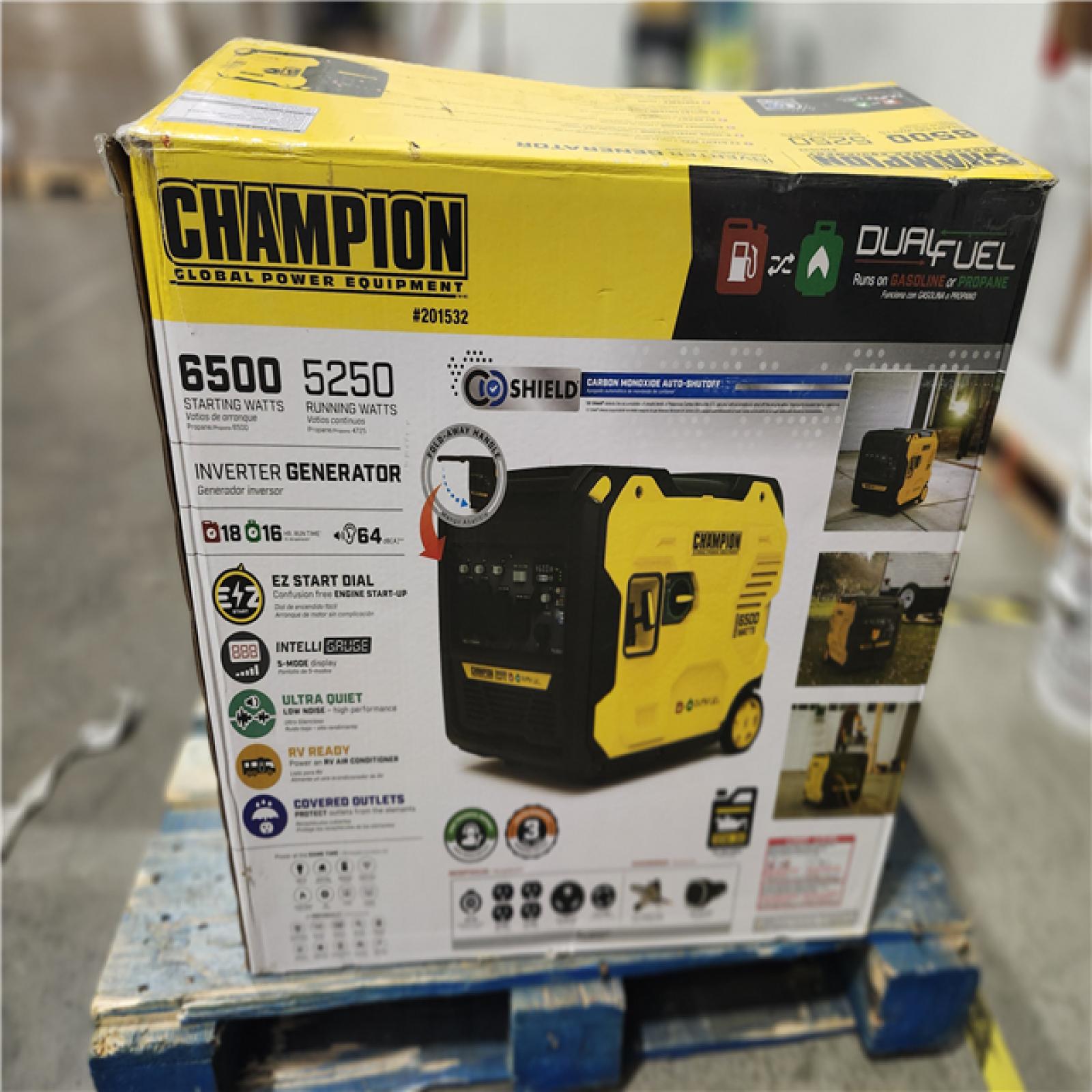 Dallas Location - As-Is Champion 201532 6500W Dual Fuel Inverter Generator