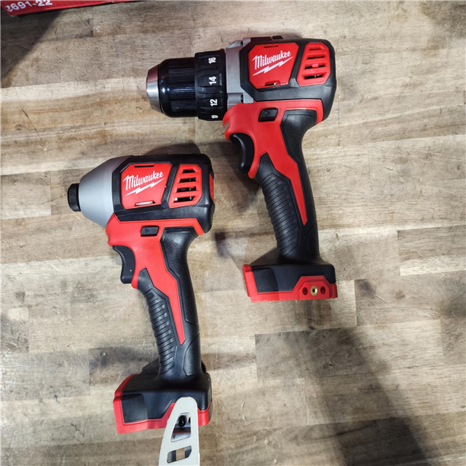 HOUSTON LOCATION - AS-IS Milwaukee 18V Cordless Brushed 2-Tool Drill/Driver and Impact Driver Kit