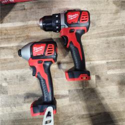 HOUSTON LOCATION - AS-IS Milwaukee 18V Cordless Brushed 2-Tool Drill/Driver and Impact Driver Kit