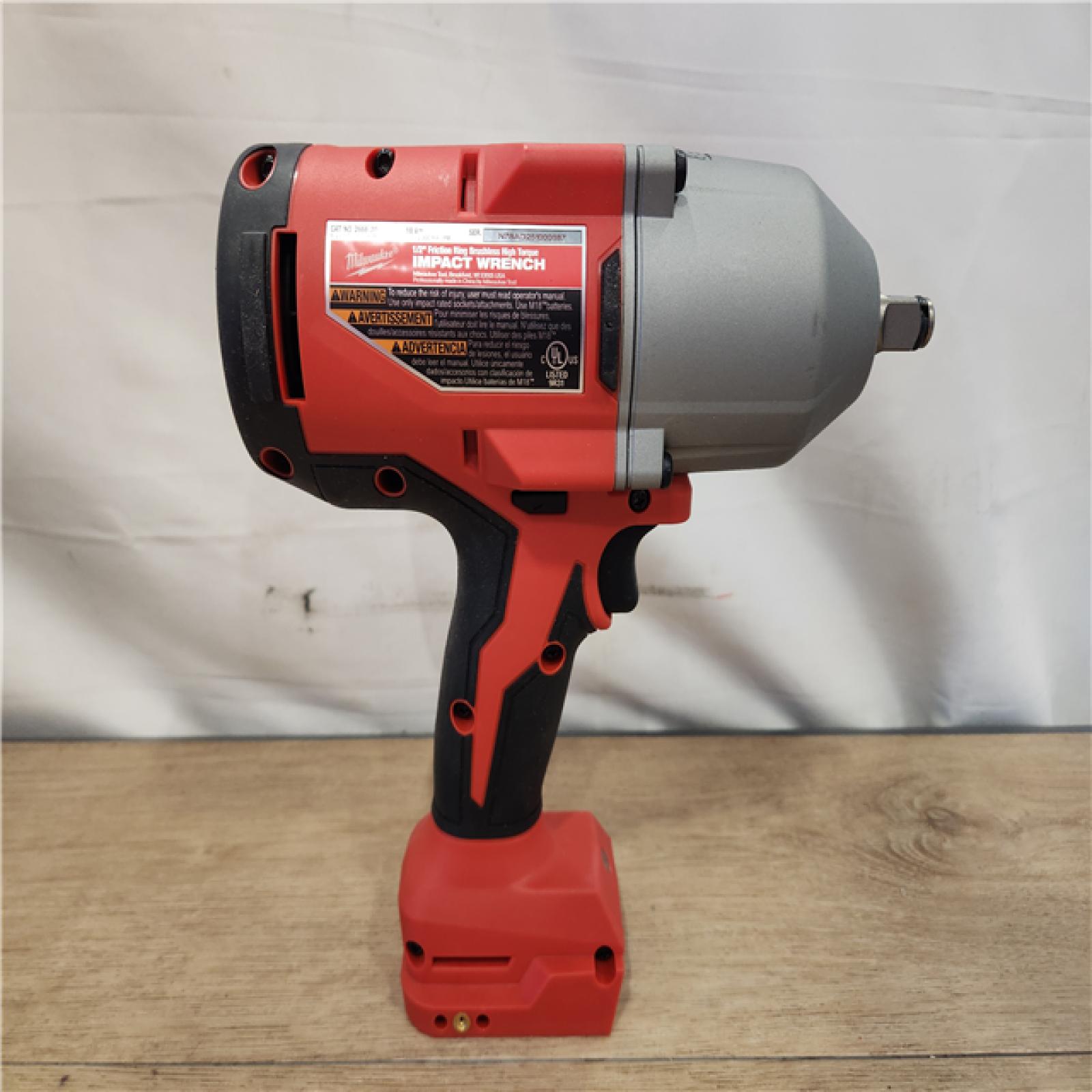 AS-IS- Milwaukee 18-Volt Lithium-Ion Brushless 1/2 in. High Torque Impact Wrench with Friction Ring (Tool-Only)