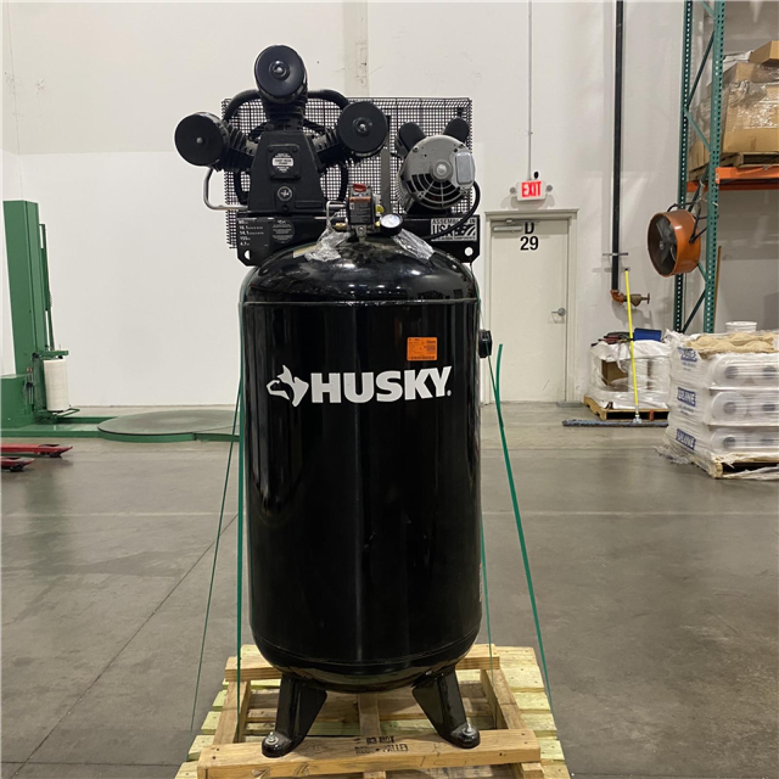 Dallas Location - As-Is Husky 80 Gal. 3-Cylinder Single Stage Electric Air Compressor