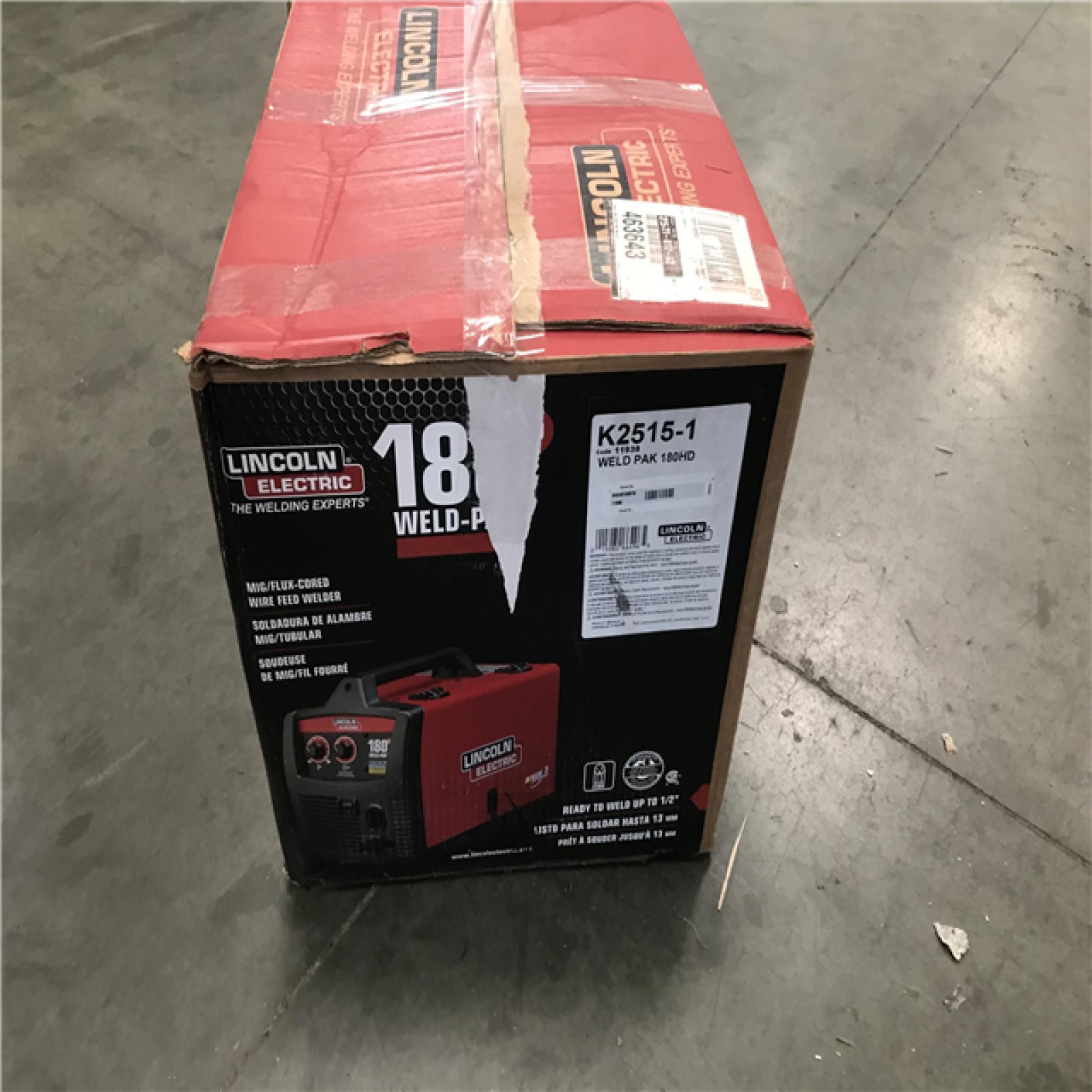 California ASIS Lincoln Electric 180 Amp WeldPak 180 HD
