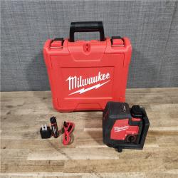 HOUSTON LOCATION - AS-IS Milwaukee 100 ft. REDLITHIUM Lithium-Ion USB Green Rechargeable Cross Line Laser Level Kit