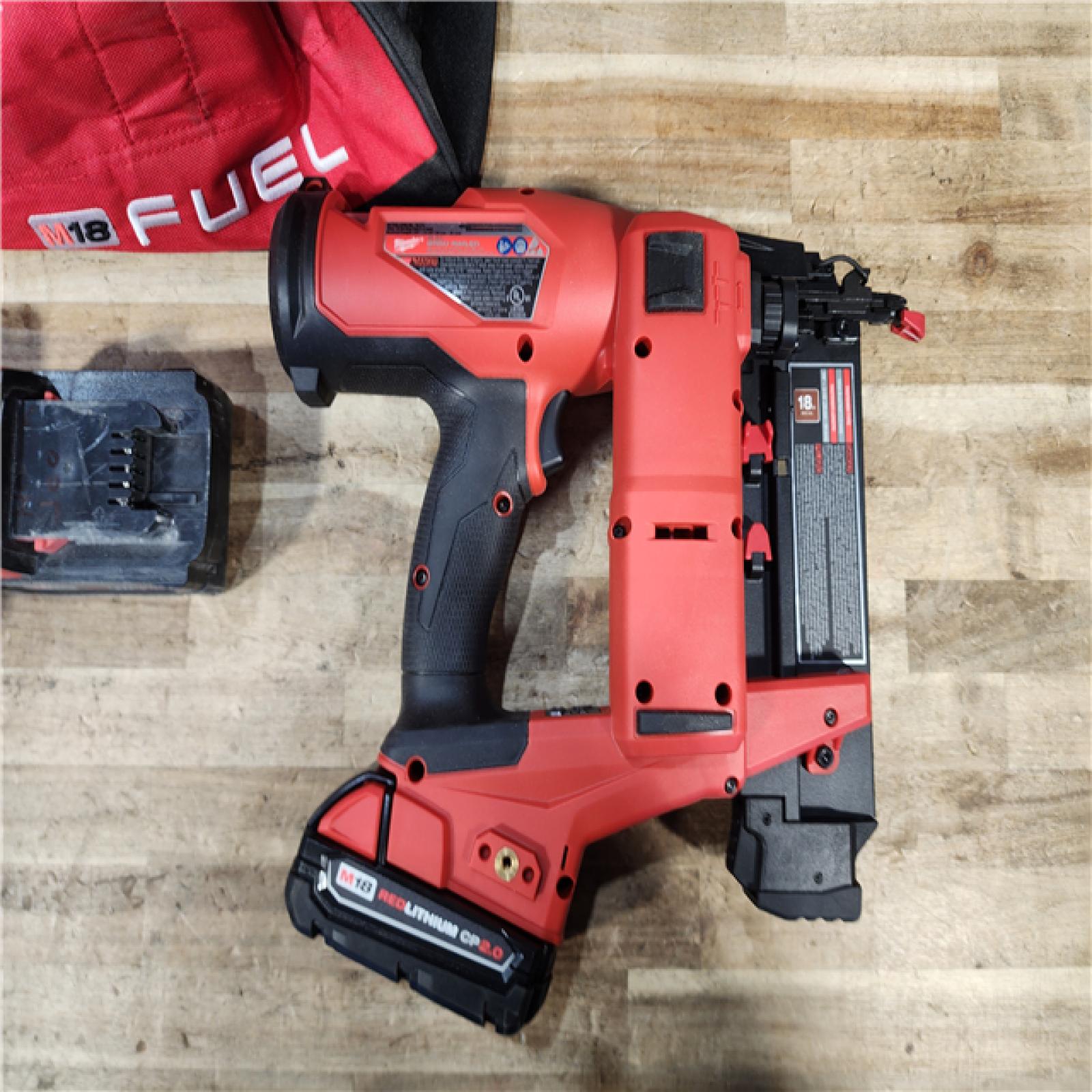 HOUSTON LOCATION - AS - IS Milwaukee FUEL GEN II 18-Volt 18-Gauge Lithium-Ion Brushless Cordless Brad Nailer Kit