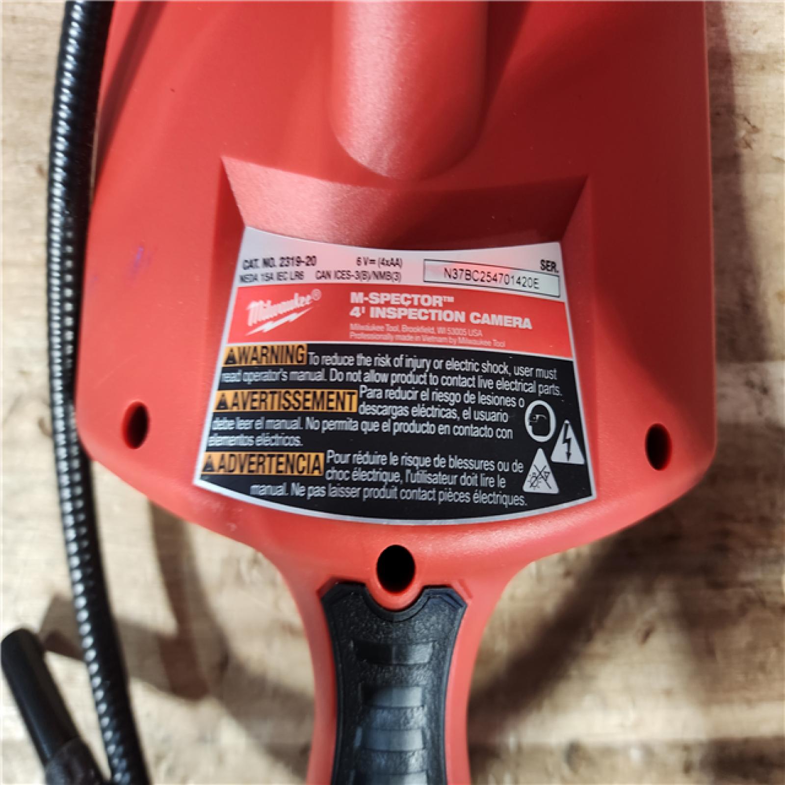 HOUSTON LOCATION - AS - IS Milwaukee M- Spector 4 ft. Inspection Sewer Camera Scope