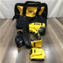 AS-IS DEWALT 20V MAX XR 16-Gauge Electric Cordless Angled Finishing Nailer Kit