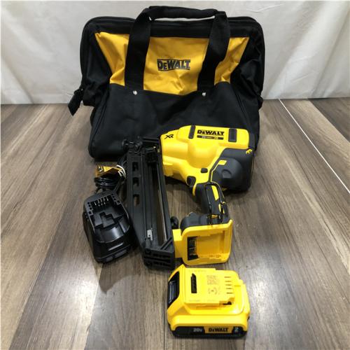 AS-IS DEWALT 20V MAX XR 16-Gauge Electric Cordless Angled Finishing Nailer Kit
