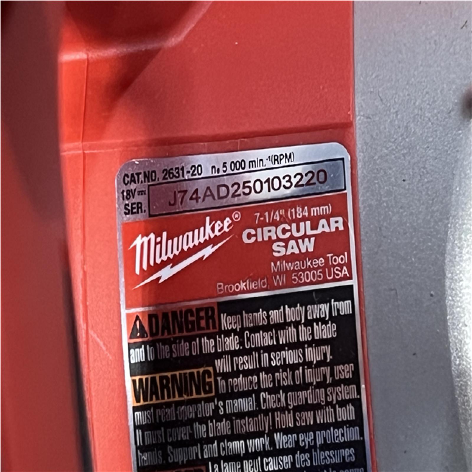 Houston Location AS-IS Milwaukee Hammer Drill Driver and Impact Driver Hackzall and Circular Saw and Batteries QTY/2 with Charger